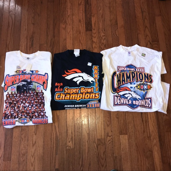STARTER Other - Lot Of 3 NWT Vintage Denver Broncos Shirts Size L